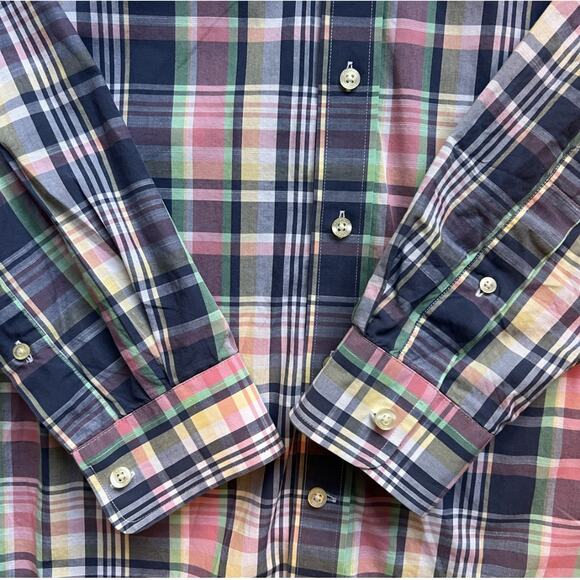 Vineyard Vines Shirt Large Slim Fit Tucker Large Plaid Button Down Pink Blue - Picture 4 of 5